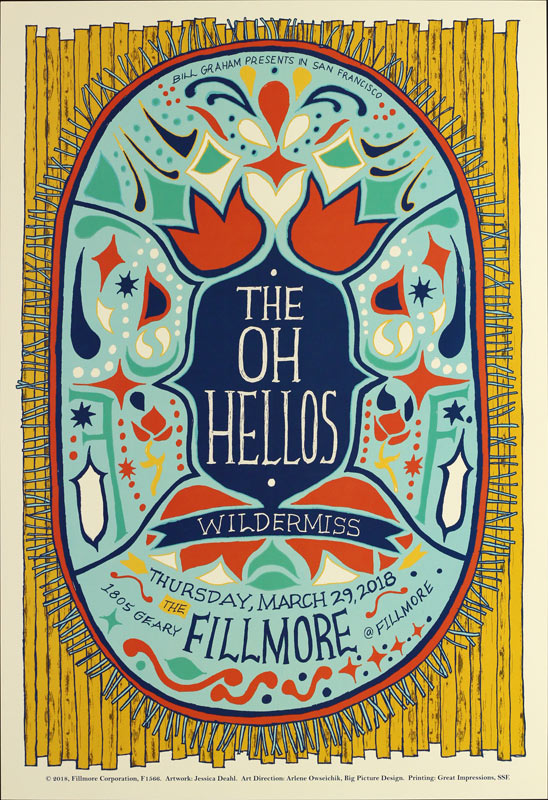 The Oh Hellos 2018 Fillmore F1566 Poster