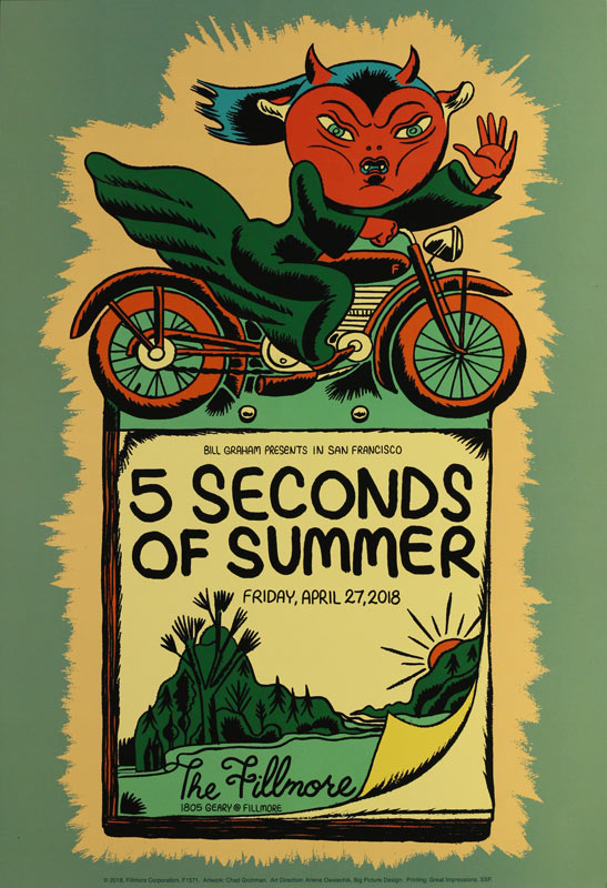 5 Seconds of Summer 2018 Fillmore F1571 Poster