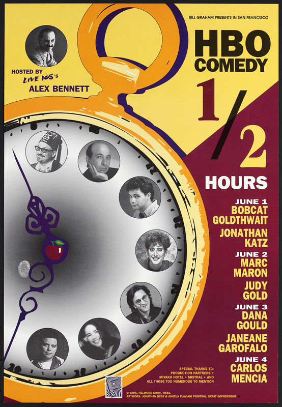 Hbo Comedy 1/2 Hours Hosted By Alex Bennett 1995 Fillmore F191 Poster