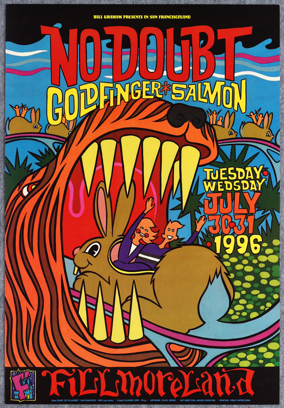 No Doubt 1996 Fillmore F231 Poster