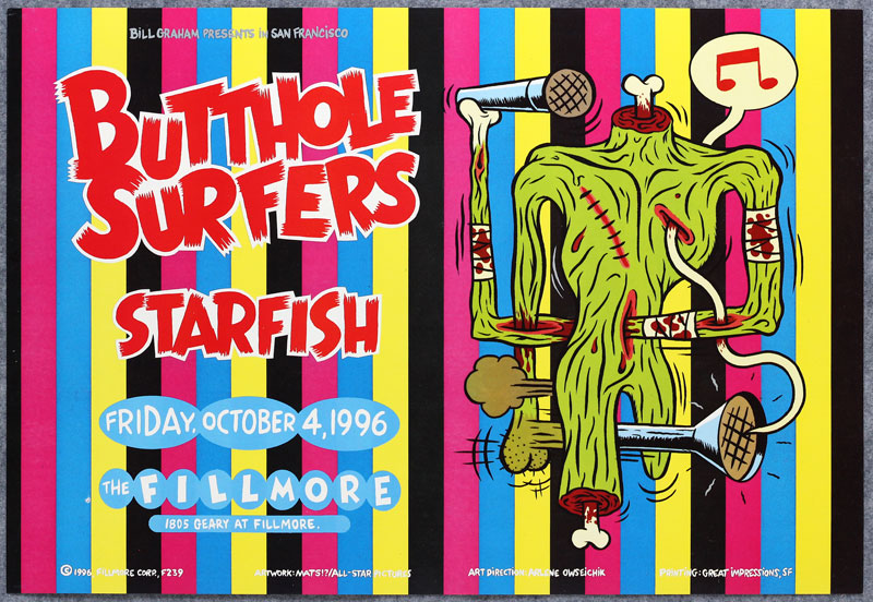 Butthole Surfers 1996 Fillmore F239 Poster