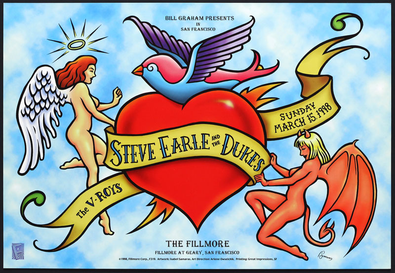 Steve Earle And The Dukes 1998 Fillmore F319 Poster