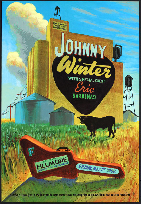 Johnny Winter  1998 Fillmore F325 Poster