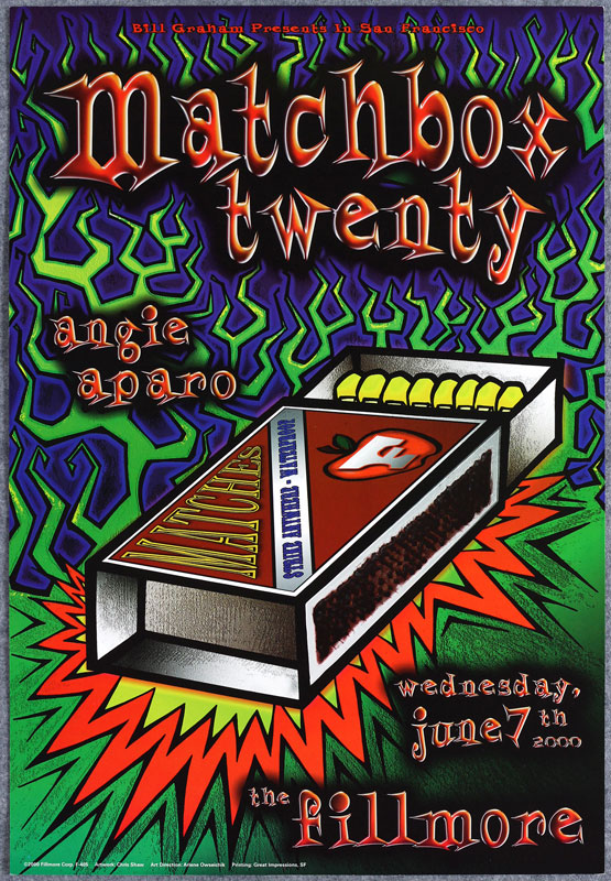 Matchbox Twenty 2000 Fillmore F405 Poster