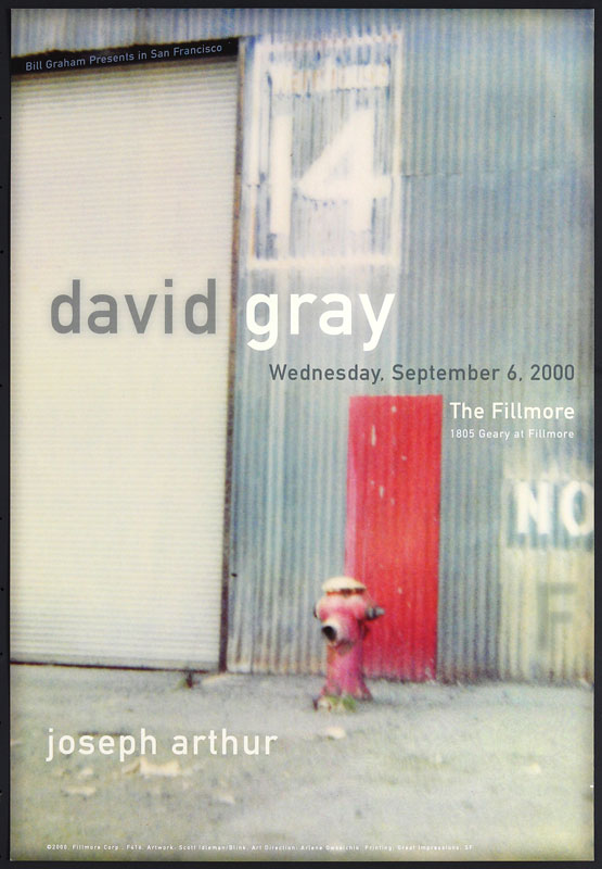 David Gray 2000 Fillmore F416 Poster