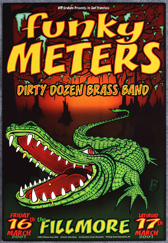 Funky Meters 2001 Fillmore F444 Poster