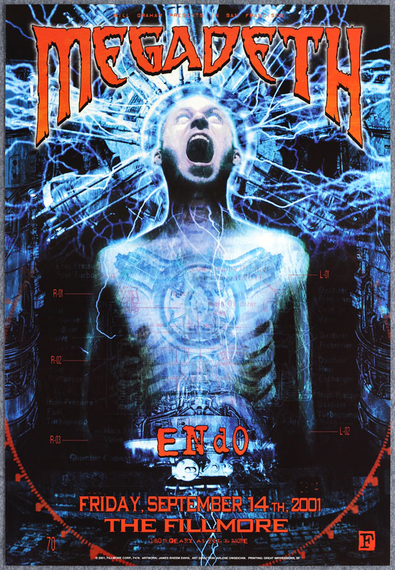 Megadeth 2001 Fillmore F479a Poster