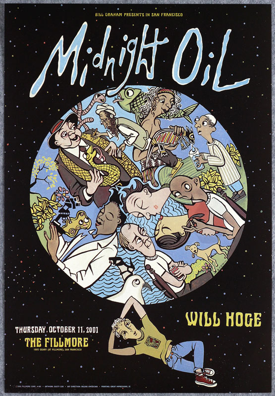 Midnight Oil 2001 Fillmore F481 Poster