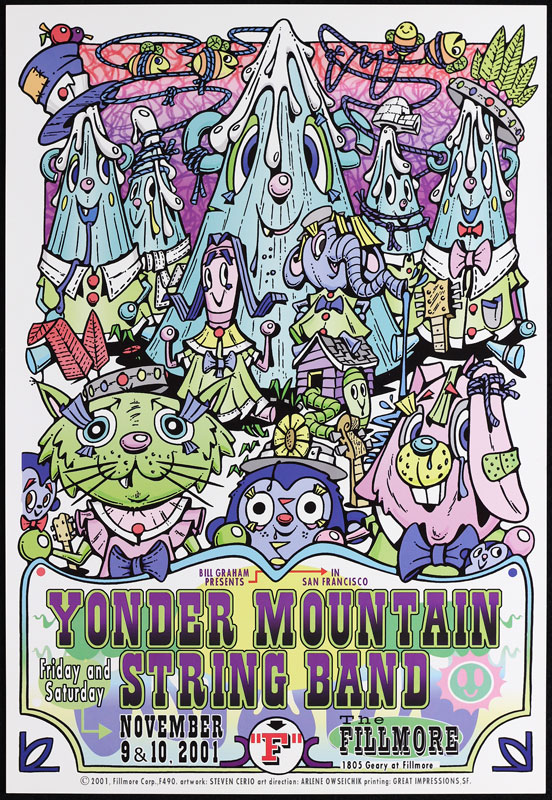 Yonder Mountain String Band 2001 Fillmore F490 Poster