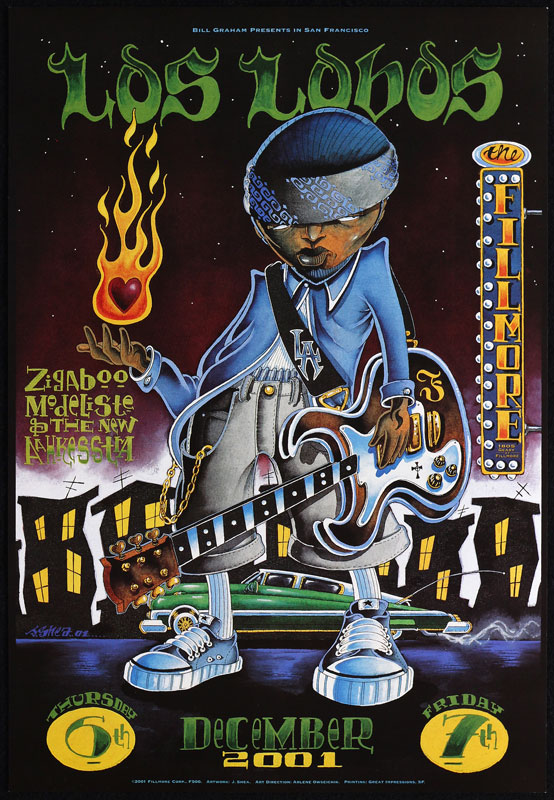 Los Lobos 2001 Fillmore F500 Poster