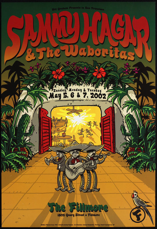 Sammy Hagar and the Waboritas 2002 Fillmore F521 Poster