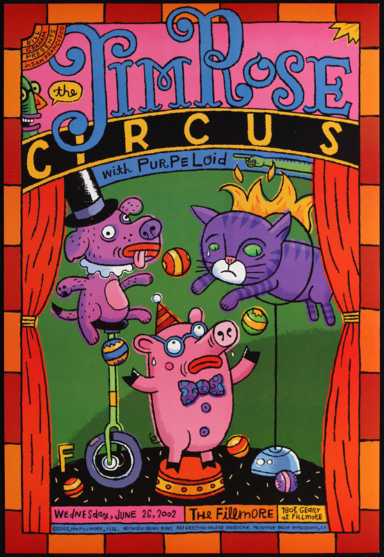 Jim Rose Circus 2002 Fillmore F526 Poster