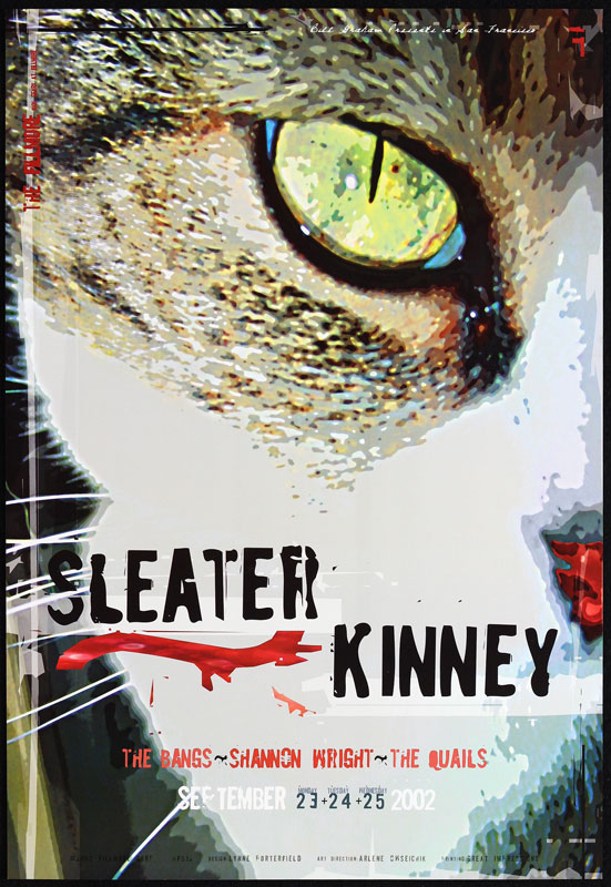 Sleater-Kinney 2002 Fillmore F536 Poster