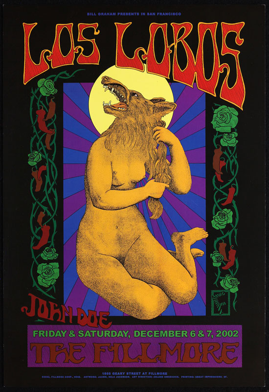 Los Lobos 2002 Fillmore F548 Poster