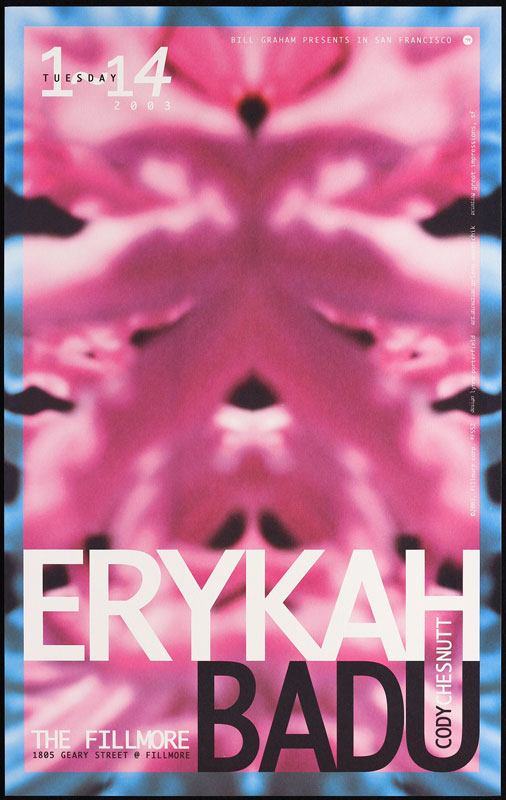 Erykah Badu 2003 Fillmore F552 Poster