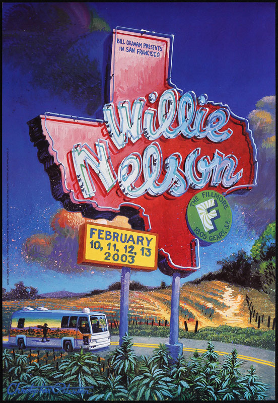 Willie Nelson 2003 Fillmore F554 Poster