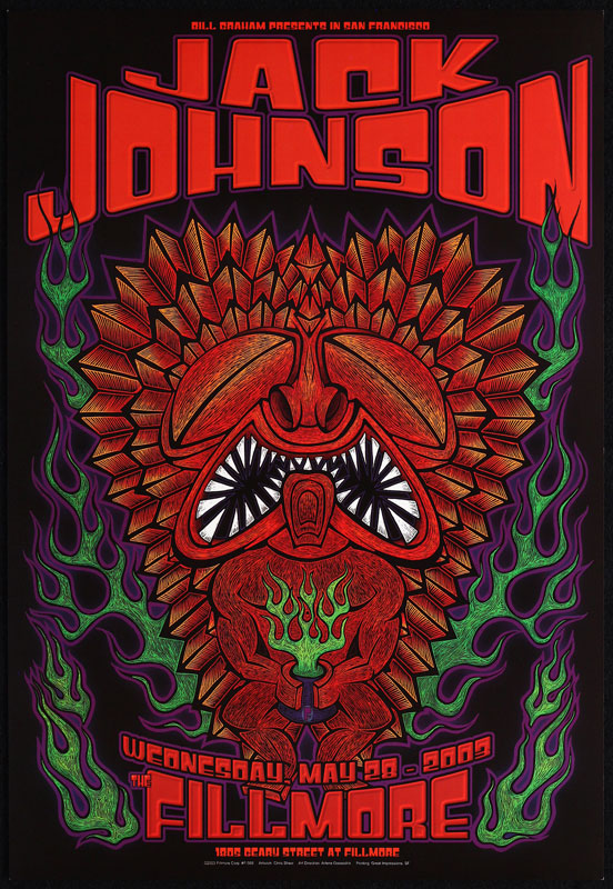 Jack Johnson 2003 Fillmore F568 Poster