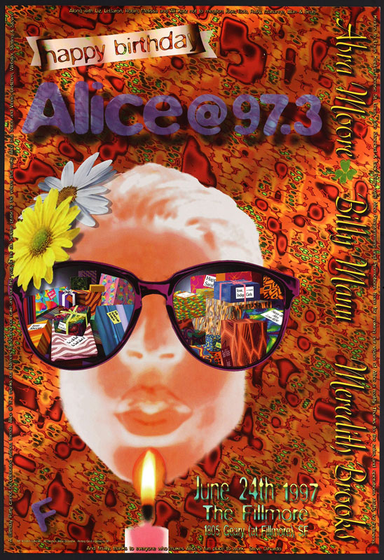 Alice 97.3 FM Birthday Party - 1 Year Anniversary 1997 Fillmore F6_24_97 Poster