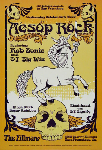 Aesop Rock 2007 Fillmore F895 Poster