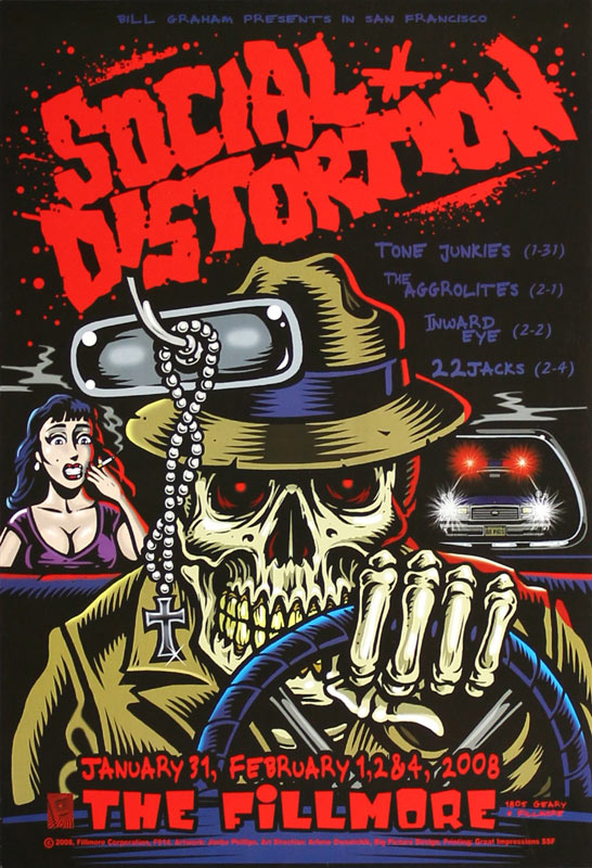 Social Distortion 2008 Fillmore F914 Poster