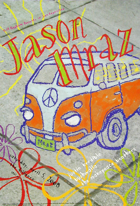 Jason Mraz 2008 Fillmore F930 Poster