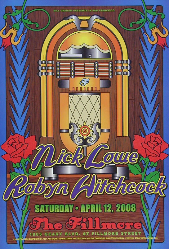 Nick Lowe 2008 Fillmore F937 Poster