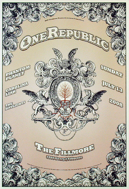 One Republic 2008 Fillmore F957 Poster