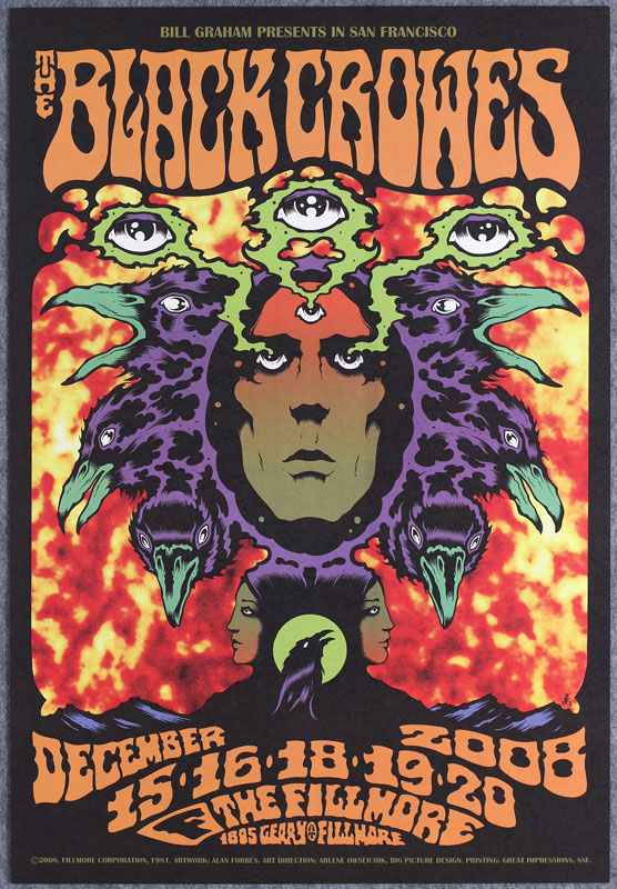 The Black Crowes 2008 Fillmore F981 Poster