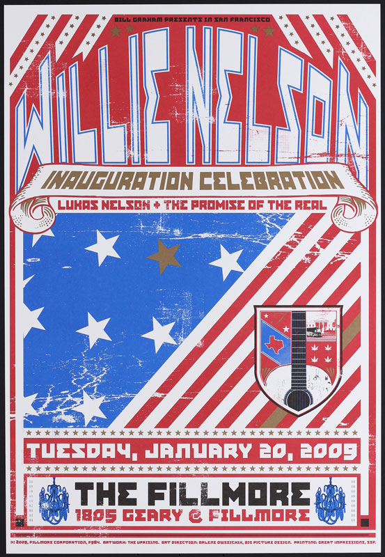 Willie Nelson - Inauguration Celebration 2009 Fillmore F985 Poster