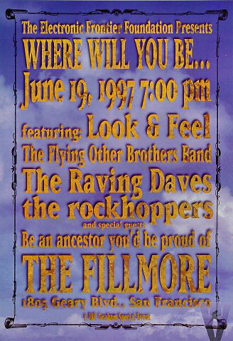 Electronic Frontier Foundation Benefit 1997 Fillmore F_EFF Poster