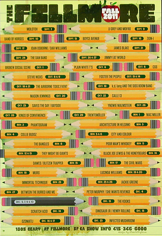 Fall 2011 Schedule 2011 Fillmore FFall2011 Poster