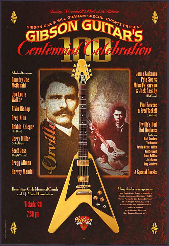 Gregg Allman (Gibson Guitars) 1994 Fillmore F_Gibson Poster