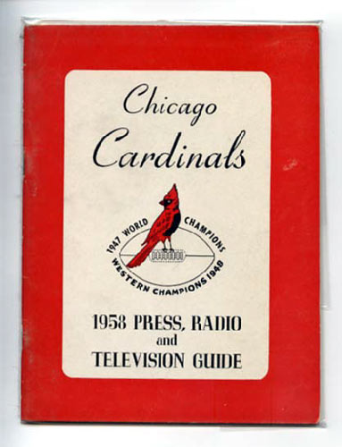 1958 Chicago Cardinals Media Guide
