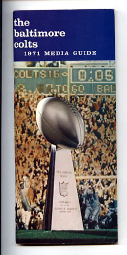 1971 Baltimore Colts Media Guide