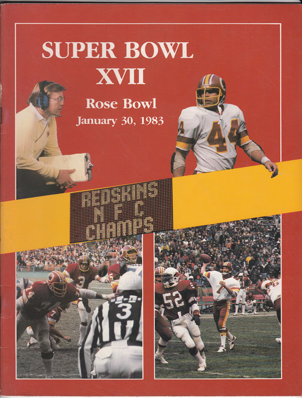 Super Bowl XVII 1983 Redskins Football Media Guide