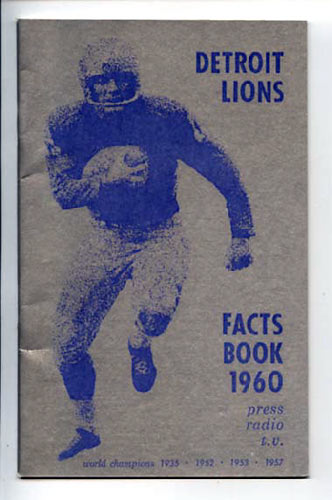 1960 Detroit Lions Media Guide