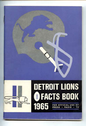 1965 Detroit Lions Media Guide