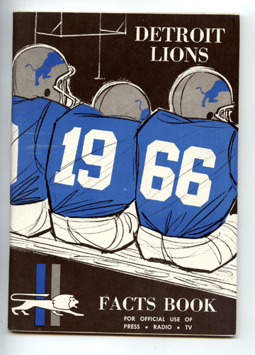 1966 Detroit Lions Media Guide