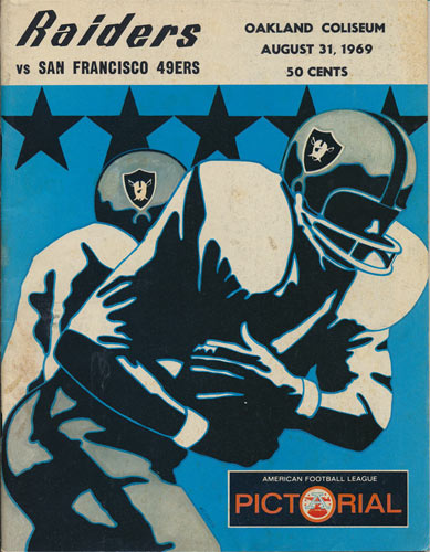 1969 Oakland Raiders vs San Francisco 49ers Pro Football Program