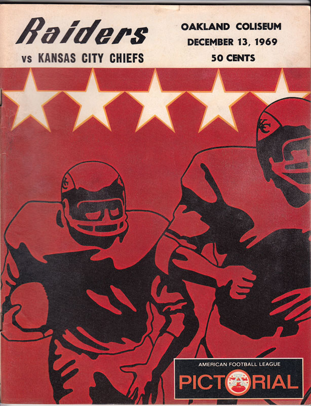 Raiders vs Chiefs 1969 Pro Football Program