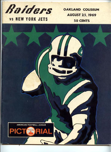 1969 Oakland Raiders vs New York Jets Program Program