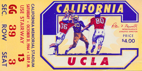 1964 Cal vs UCLA Football Ticket