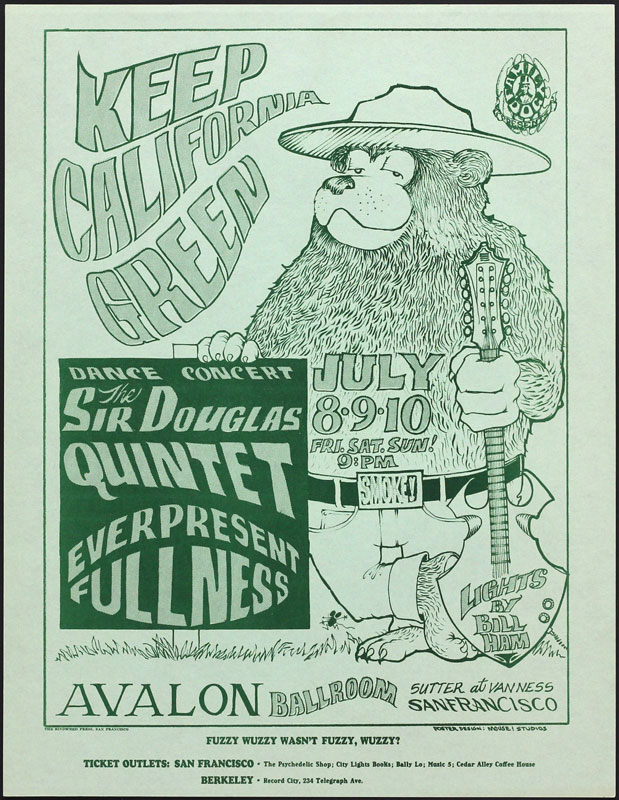 FD # 16-1 Sir Douglas Quintet Family Dog handbill FD16