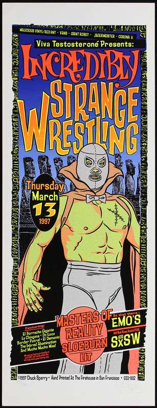 Chuck Sperry - Firehouse Incredibly Strange Wrestling SXSW Poster