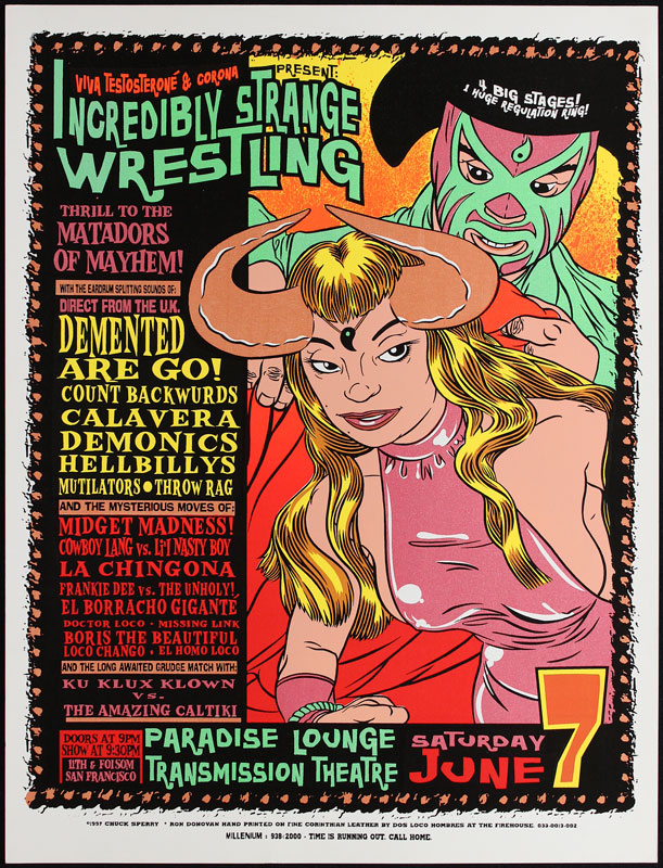 Chuck Sperry - Firehouse Incredibly Strange Wrestling Matador Poster