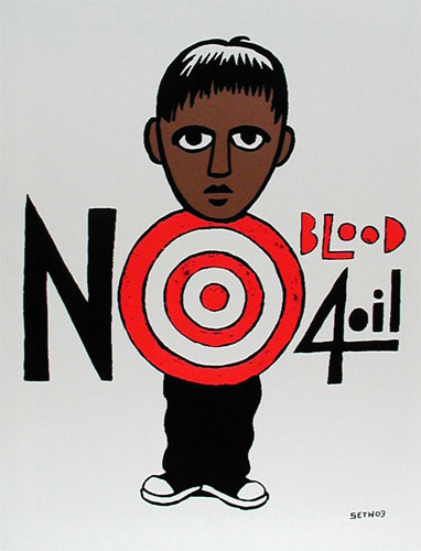 Seth (Printed at Firehouse) No Blood 4 Oil Peace Signs Poster