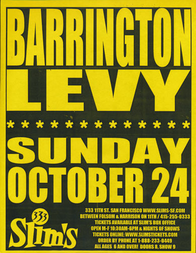 Barrington Levy Flyer