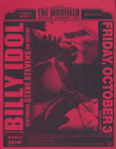 Billy Idol Flyer