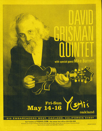 David Grisman Quintet Flyer