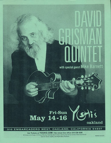 David Grisman Quintet Flyer